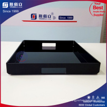 Black Square Plastic Food Tray